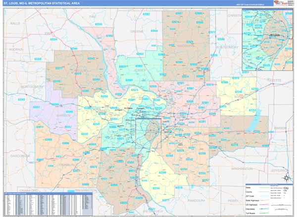 St. Louis Metro Area Wall Map